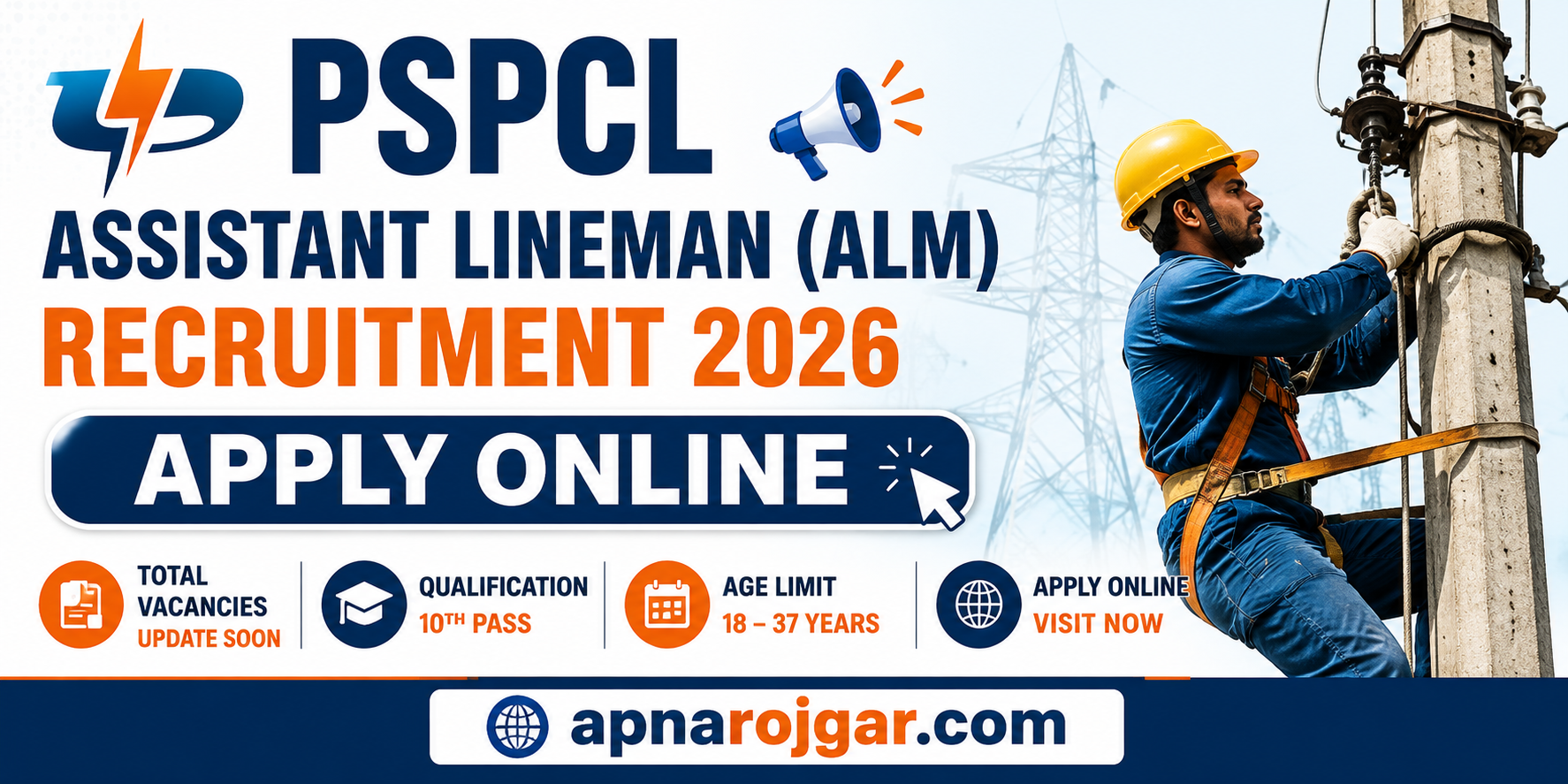 PSPCL Assistant Lineman (ALM) Recruitment 2026 Apply Online Poster